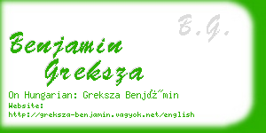 benjamin greksza business card